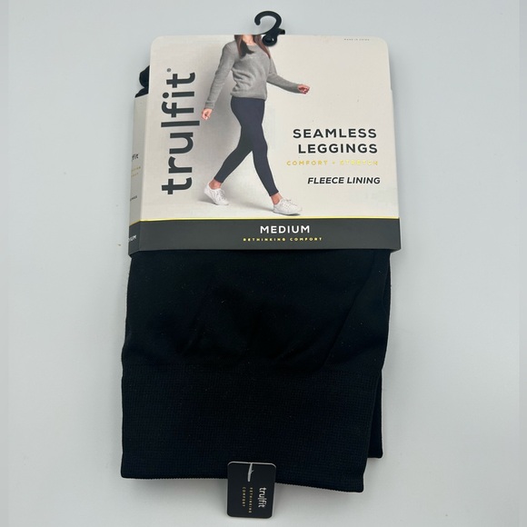 Tru Fit Pants - *New* Tru|Fit Black Seamless Leggings Fleece Lining Size M